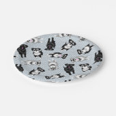 Cute schnauzers blue tongue papieren bordje (Gekanteld)