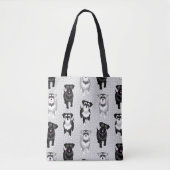 Cute Schnauzers Retro Pattern Tote Bag (Voorkant)