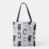 Cute Schnauzers Retro Pattern Tote Bag (Achterkant)