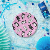 Cute schnauzers roze cake papieren bordje (Feest)