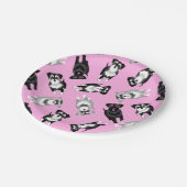 Cute schnauzers roze cake papieren bordje (Gekanteld)