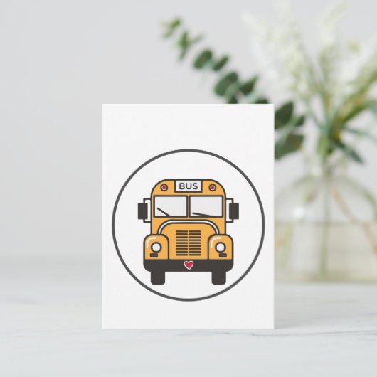 Cute School Bus Briefkaart (Staand voorkant)