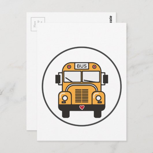 Cute School Bus Briefkaart (Voorkant / Achterkant)