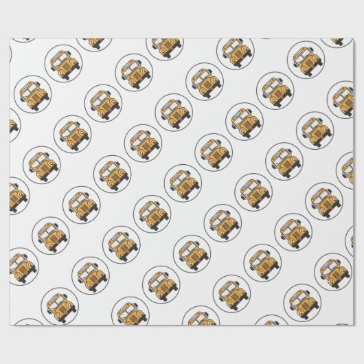 Cute School Bus Cadeaupapier (Vlak)