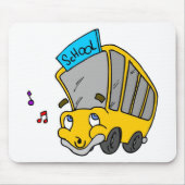 Cute School Bus Drawing Happy Face Muismat (Voorkant)