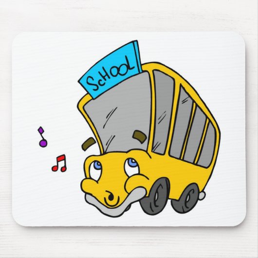 Cute School Bus Drawing Happy Face Muismat (Voorkant)