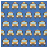Cute School Bus Driver Royal Blue Pattern Stof (Swatch)