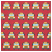 Cute School Bus Red Pattern Stof (Swatch)