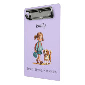 Cute School Clipboard – Custom Name Mini Klembord (Angled2)