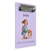 Cute School Clipboard – Custom Name Mini Klembord (Schuin)