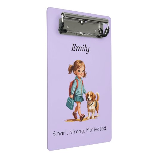 Cute School Clipboard – Custom Name Mini Klembord (Schuin)
