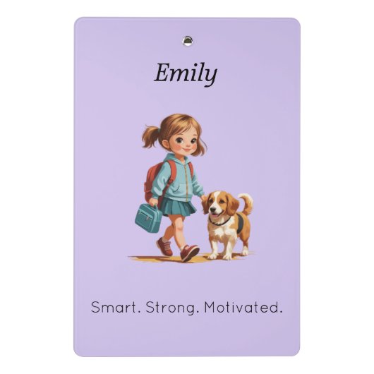 Cute School Clipboard – Custom Name Mini Klembord (Achterkant)
