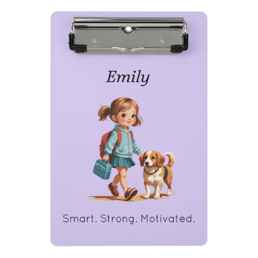 Cute School Clipboard – Custom Name Mini Klembord (Voorkant)