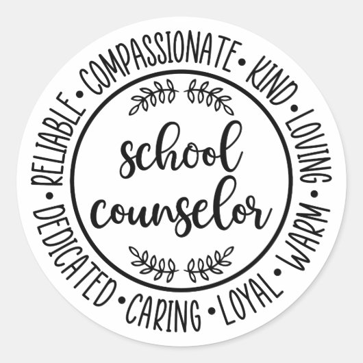 Cute School Counselor Gift for School Counselor Ronde Sticker (Voorkant)