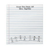 Cute School Kinder Teacher Notitieblok (Voorkant)