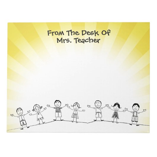 Cute School Kinder Teacher Notitieblok (Voorkant)