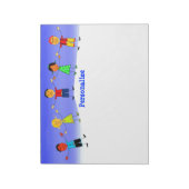 Cute School Kinder Teacher Personalized Notitieblo Notitieblok (Linkerzijde)
