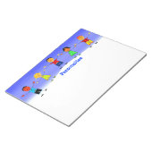 Cute School Kinder Teacher Personalized Notitieblo Notitieblok (Schuin)