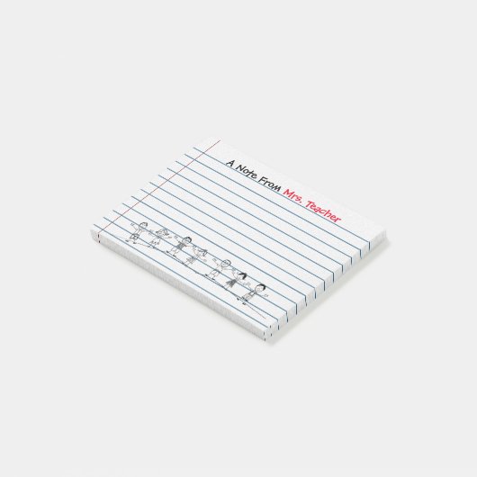 Cute School Kinder Teacher Post-its Post-it® Notes (Schuin)