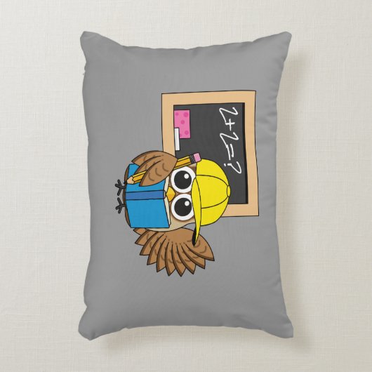 Cute School Student Owl Cartoon Accent Kussen (Voorkant(Verticaal))