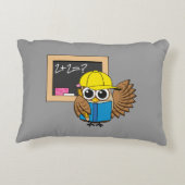 Cute School Student Owl Cartoon Accent Kussen (Achterkant)