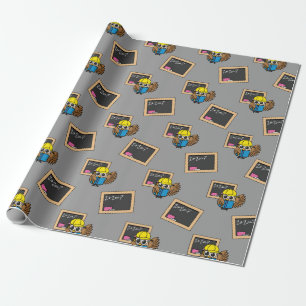 Cute School Student Owl Cartoon Cadeaupapier