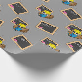 Cute School Student Owl Cartoon Cadeaupapier (Hoek)