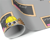 Cute School Student Owl Cartoon Cadeaupapier (Rol Hoek)