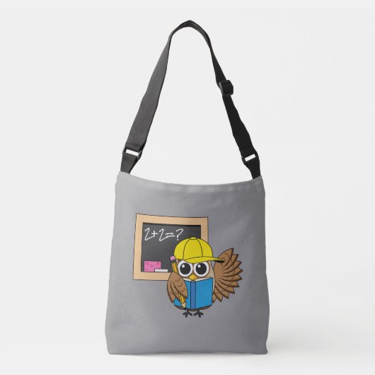 Cute School Student Owl Cartoon Crossbody Tas (Voorkant)
