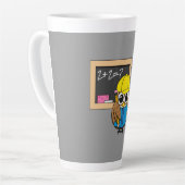 Cute School Student Owl Cartoon Latte Mok (Linkerhoek)
