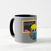 Cute School Student Owl Cartoon Mok (Voorkant links)