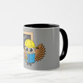 Cute School Student Owl Cartoon Mok (Voorkant rechts)