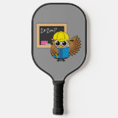 Cute School Student Owl Cartoon Pickleball Paddle (Achterkant)