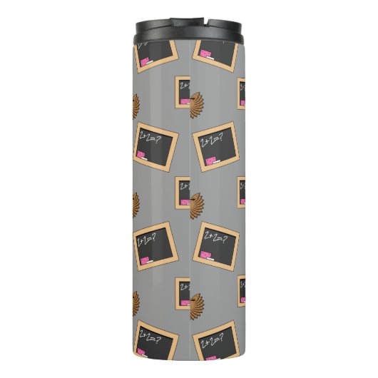 Cute School Student Owl Cartoon Thermosbeker (Achterkant)