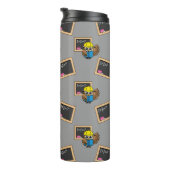 Cute School Student Owl Cartoon Thermosbeker (Geroteerd rechts)