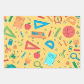 Cute School Supply Back to School Pattern Inpakpapier Vel (Voorkant 3)
