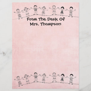 Cute School Teacher Letterhead Stationery