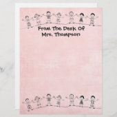 Cute School Teacher Letterhead Stationery (Voorkant / Achterkant)