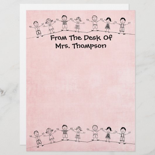 Cute School Teacher Letterhead Stationery (Voorkant / Achterkant)