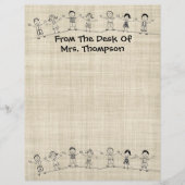 Cute School Teacher Letterhead Stationery (Voorkant)