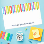 Cute School Teacher Rainbow Crayon Custom Post-it® Notes