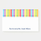 Cute School Teacher Rainbow Crayon Custom Post-it® Notes (Voorkant)