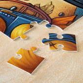 Cute Schoolbus Met Potloden Legpuzzel (Zijkant)