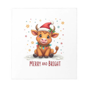 Cute Schotse babykoe kerstlichtjes Kerst & Licht Notitieblok