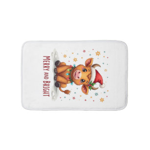 Cute Schotse Babykoe Kerstlichtjes Merry & Br Badmat