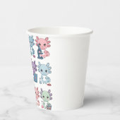 Cute Science Axolotl Grid Papieren Bekers (Links)