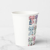 Cute Science Axolotl Grid Papieren Bekers (Rechts)