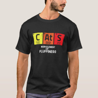 Cute Science Chemistry Nerd Cat Element Kerstmis T-shirt