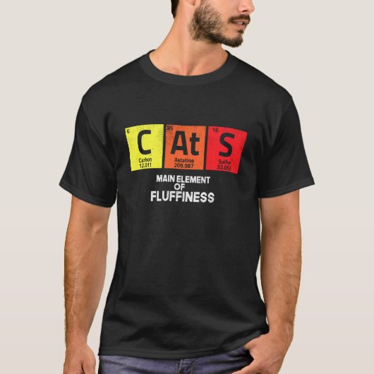 Cute Science Chemistry Nerd Cat Element Kerstmis T-shirt (Voorkant)