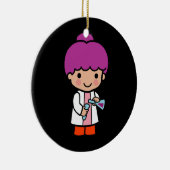 Cute Scientist/Chemist Girl met Flask Keramisch Ornament (Rechts)